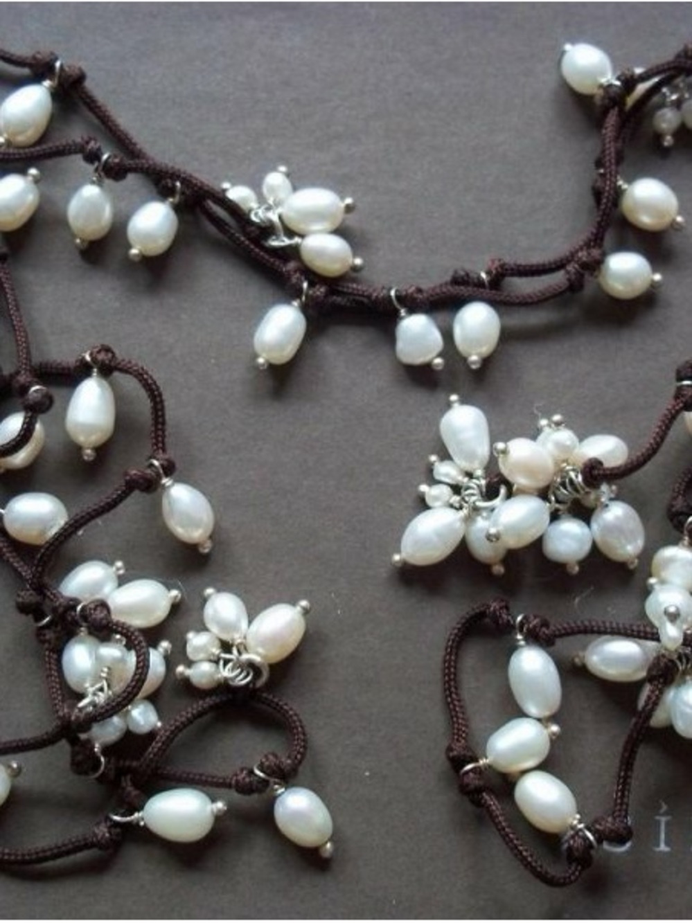 SILPADA 925 Sterling Silver Pearl Lariat Necklace Knotted Wrap